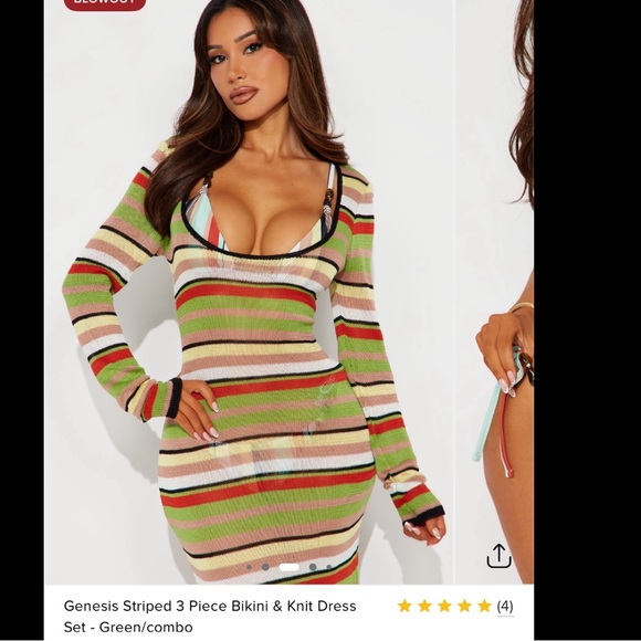 Fashion Nova Other - Fashion Nova Colorful 3 pc Bikini Set